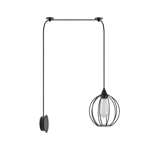 Se21-bl-b10-Bl1w-gr2 Adept Pendant Black Metal Grid Wall Lamp+
