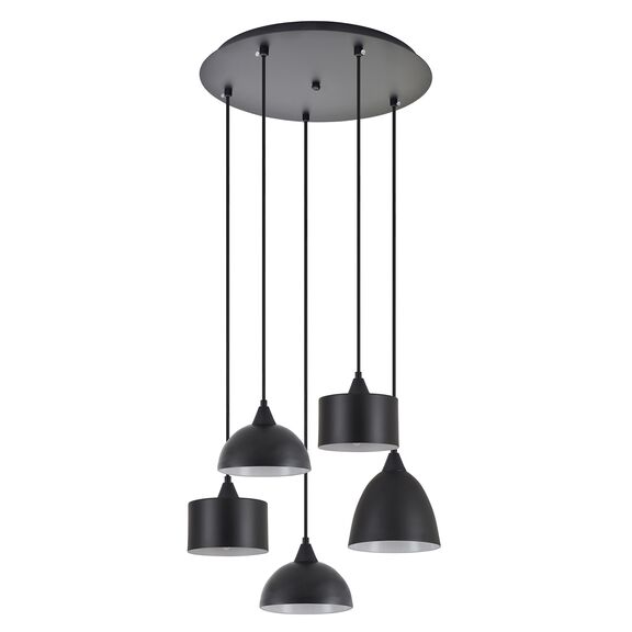 Se21-bl-b10-5bl-Ms123 Adept Flex Black Metal Shade Pendant+