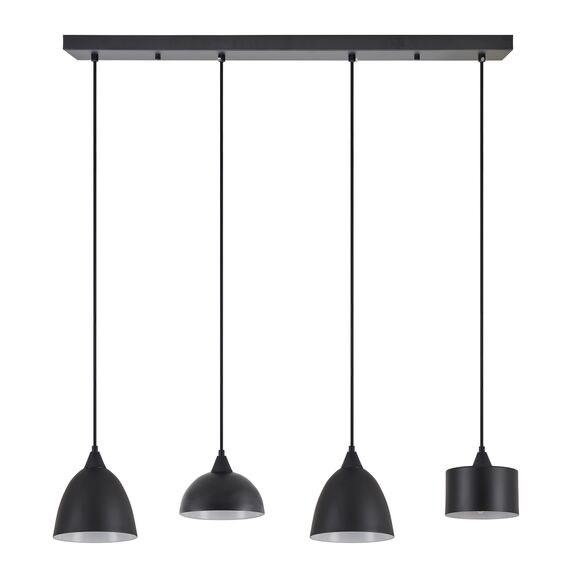 Se21-bl-b10-4bl-Ms123 Adept Flex Black Metal Shade Pendant+