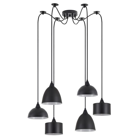 Se21-bl-b10-bl6-Ms12 Adept Flex Black Metal Shade Pendant+