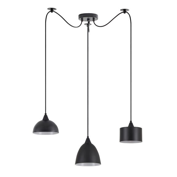 Se21-bl-b10-bl3-Ms123 Adept Flex Black Metal Shade Pendant+