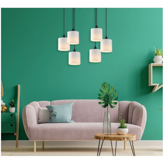 Se21-bl-b10-bl6-sh1 Adept Pendant White Shade Pendant +
