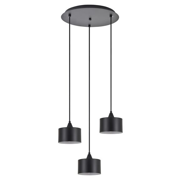 Se21-bl-b10-3bl-ms1 Adept Pendant Black Metal Shade +