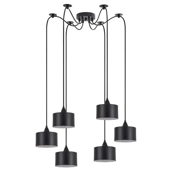 Se21-bl-b10-bl6-ms1 Adept Pendant Black Metal Shade+
