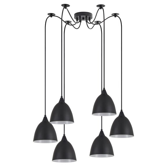 Se21-bl-b10-bl6-ms2 Adept Pendant Black Metal Shade +