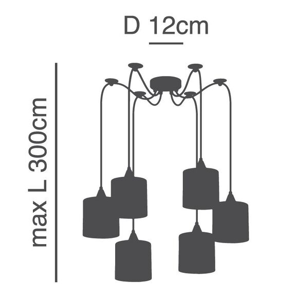 Se21-bl-b10-bl6-Sh123  Adept Flex White, Grey, Brown Fabric Shade Pendant+