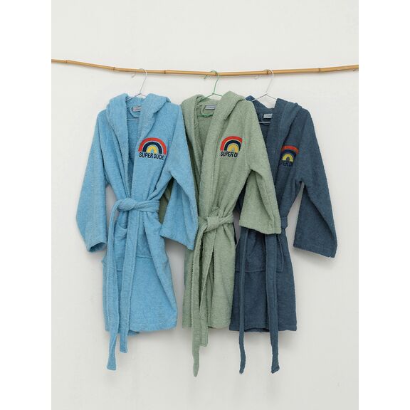 Μπουρνούζι με Κουκούλα Kids Bath Super Dude Blue 10-12