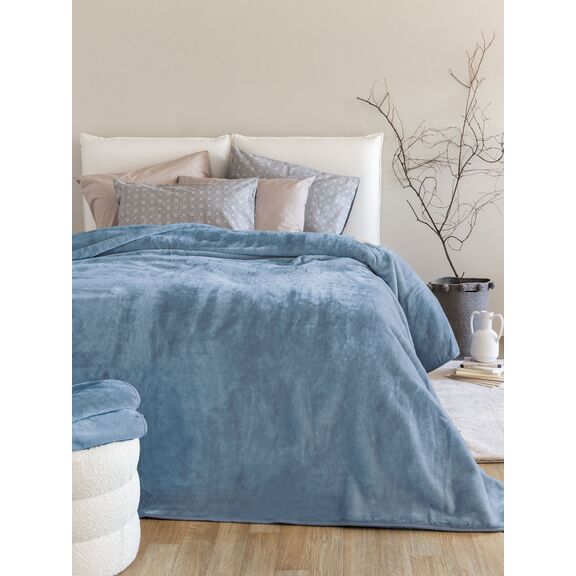 Κουβέρτα Βελουτέ 160x220 Dream Velour/3 Denim