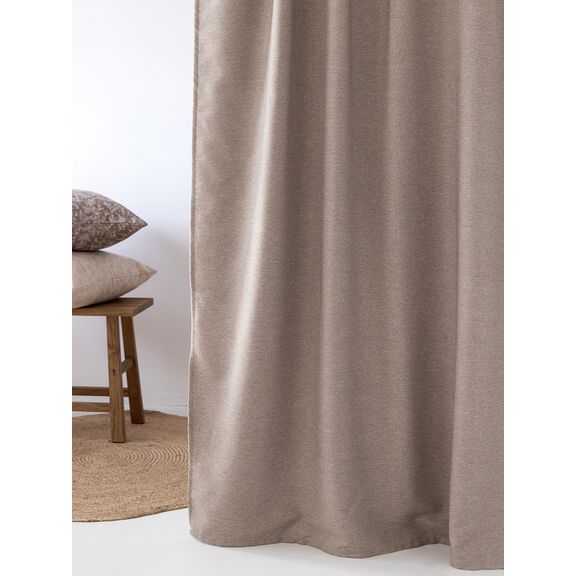 Κουρτίνα με Τρουκς 140x260 Cress Beige
