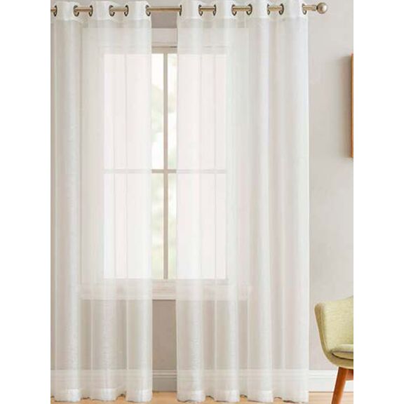 Κουρτίνα με Τρουκς 140x260 Bele White