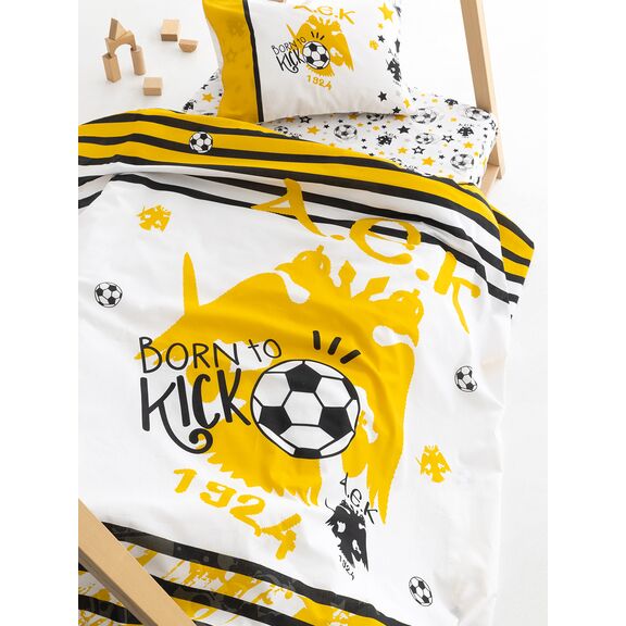 Σετ Σεντόνια Κούνιας aek 1924 130x170 Aek8 Χωρίς Λάστιχο