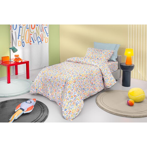 Σετ 3τμχ Παιδικά Σεντόνια Letters Multi 160x250 guy Laroche  100% Cotton