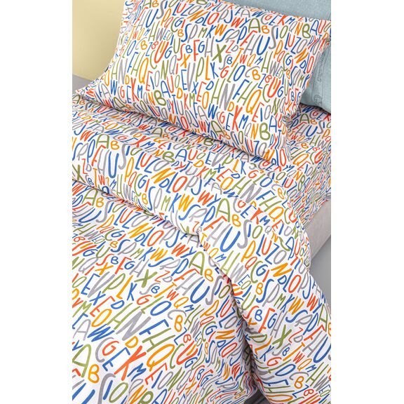 Σετ 3τμχ Παιδικά Σεντόνια Letters Multi 160x250 guy Laroche  100% Cotton