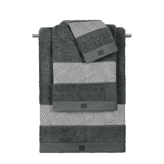 Σετ 3τμχ Πετσέτες Stencil Silver-Anthracite guy Laroche  100% Cotton 500 Gr/m 2