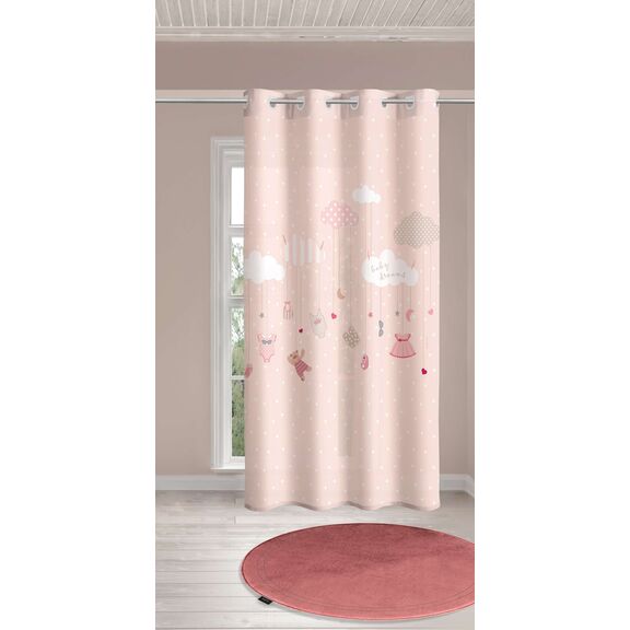 Παιδική & Βρεφική Κουρτίνα Soft-Touch Audrey με Τρουκς 160x240 Saint Clair Rose-Pink 100% Πολυεστέρας