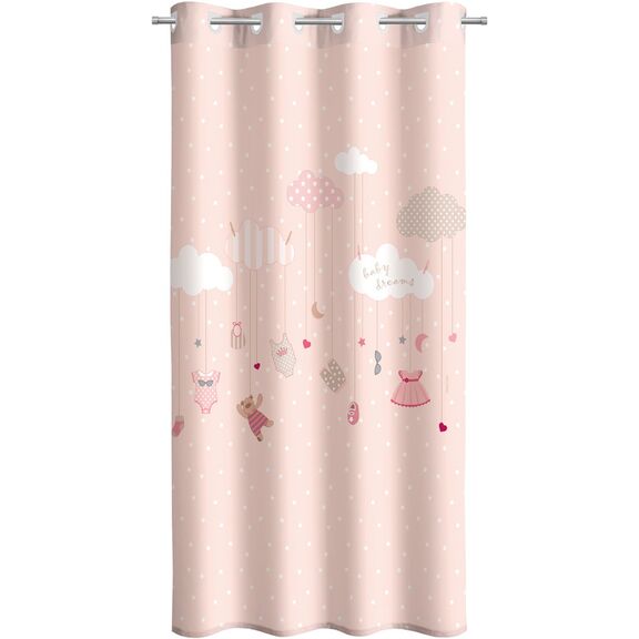 Παιδική & Βρεφική Κουρτίνα Soft-Touch Audrey με Τρουκς 160x240 Saint Clair Rose-Pink 100% Πολυεστέρας