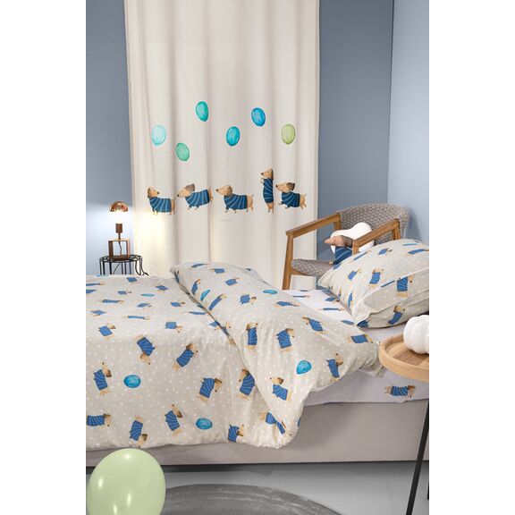 Κουρτίνα Soft - Touch pet Blue με Τρουκς 160x240 Saint Clair  100% Polyester