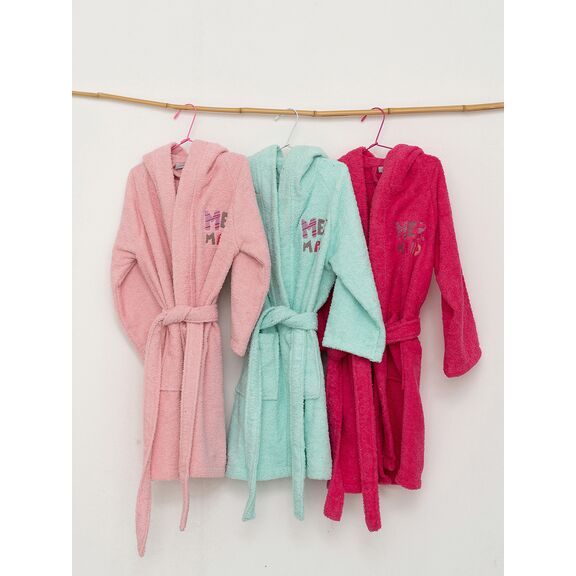 Μπουρνούζι με Κουκούλα Kids Bath Mermaid Fuchsia 12-14