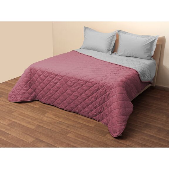Κουβερτώριο Δίχρωμο Μονό 160x240 Microfiber Φούξια/γκρι