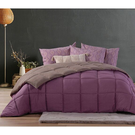 Πάπλωμα Μονό 2 Όψεων 160x220 nef-nef bicolor-24 mauve/mocca 100% microfiber 230tc