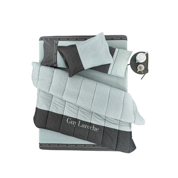 Παπλωματοθήκη Kent Aqua-Grey Suede 225x245 guy Laroche  top Μicrosuede - Bottom Cotton