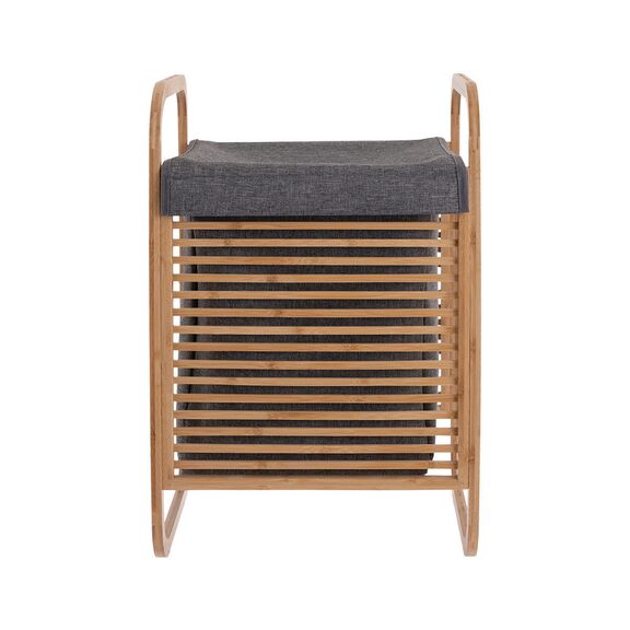 Estia Καλαθι Απλυτων Bamboo με Θηκη Πολυεστερα 40x35x60.5cm
