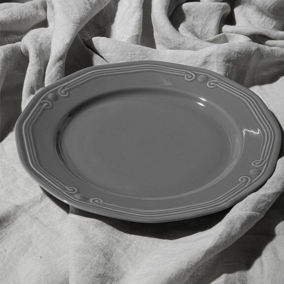 Estia Πιατο Ρηχο Athénée Πορσελανινο Αναγλυφο 27cm Grey