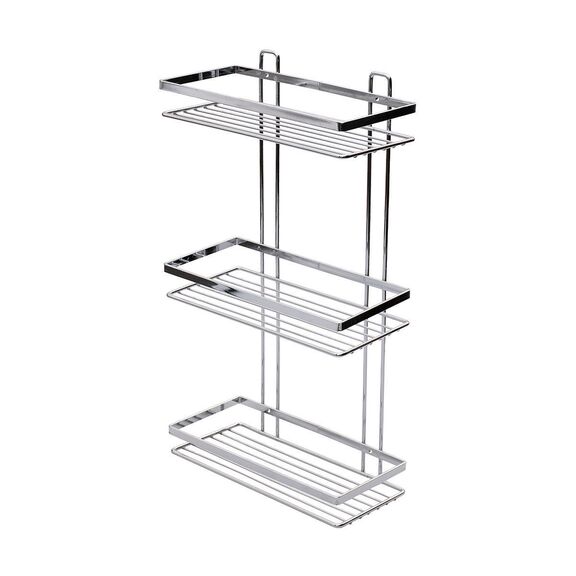 Estia Εταζερα Elegant Μεταλλικη Ισια 3 Θεσεων 46x25x12.5cm Χρωμιου