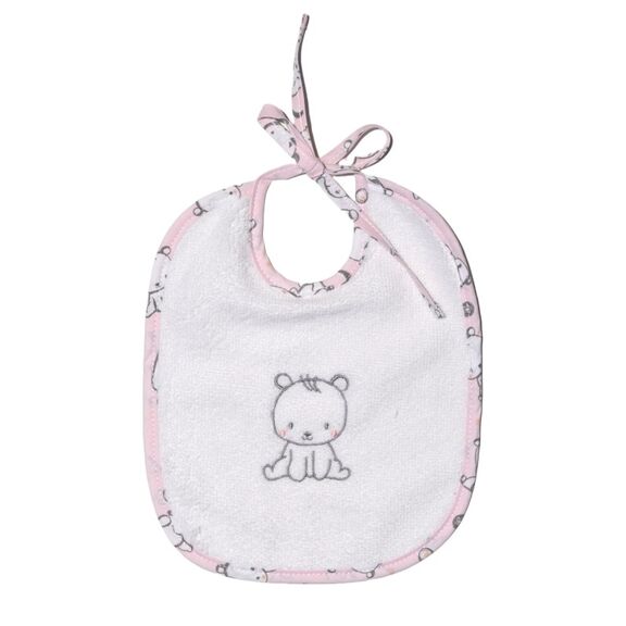 Oliver Baby Des.179 Σαλιάρα ροζ Αρκουδάκι 20χ25