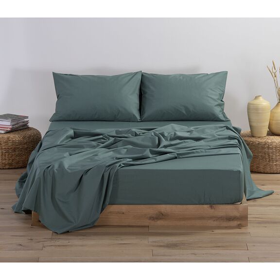 Σεντόνι king size με Λάστιχο 180x200+35cm Βαμβάκι nef-nef basic - 1172 green 024424