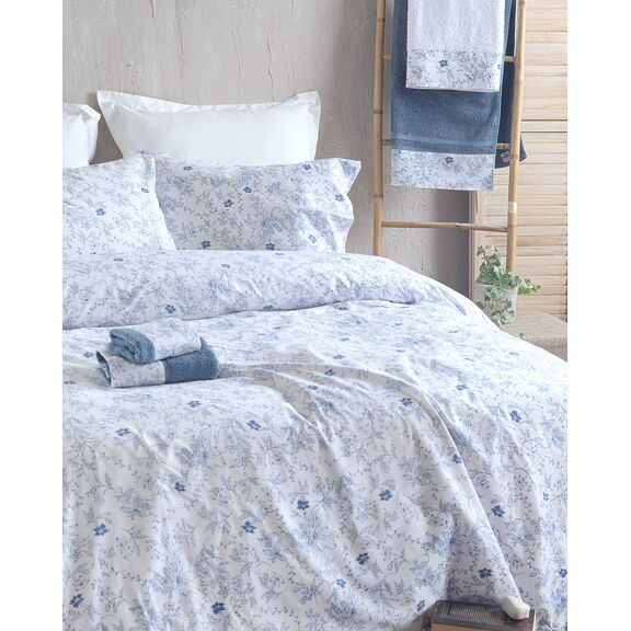Ortensia Μπλε - σετ Σεντονια Nova King Size (270χ290)