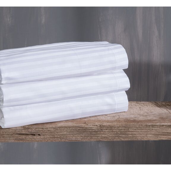 Satin Stripes - Σεντονι Λευκο 2x(50x70) Oxford