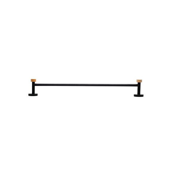 Estia Πετσετοθηκη Επιτοιχια Bamboo Essentials Μονη Μεταλλικη 9x65.4x5.2 Μαυρη