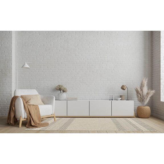 Χαλι Ethnik  1391d Grey-Ecru - 133x190   με το Mέτρο