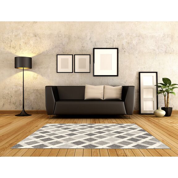 Χαλι Ethnik 3729d Grey-Ecru - 133x190   με το Mέτρο