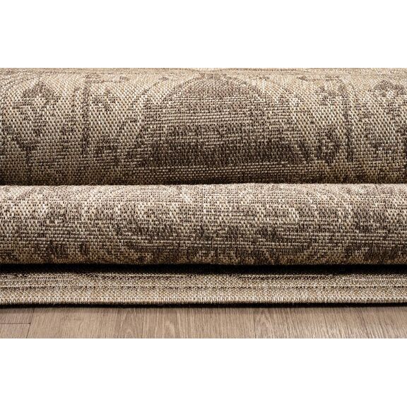 Χαλι Ethnik  204005c Brown/caramel Beige - 133x190   με το Mέτρο