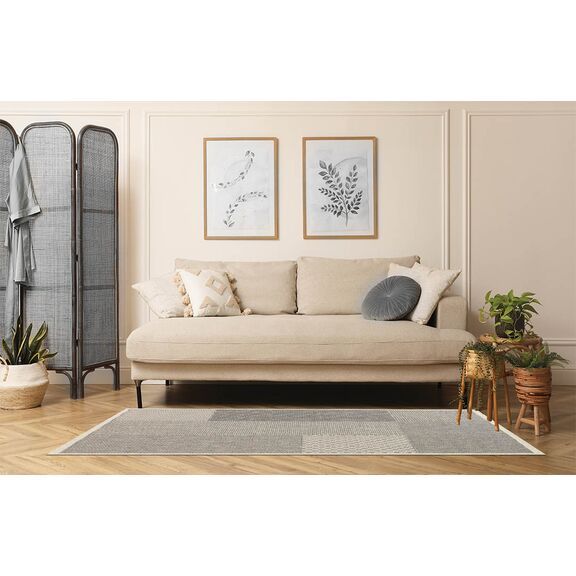 Χαλι Ethnik  4526d Grey-Ecru - 133x190   με το Mέτρο