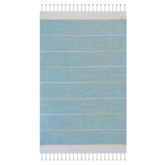 Χαλι Ribella Χειροποιητο 700 Blue - 133x190   με το Mέτρο