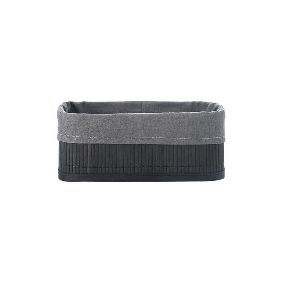 Estia Καλαθι Οργανωσης Bamboo Essentials 24.5x15cm me Επενδυση Μαυρο