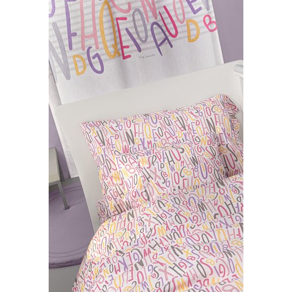 Σετ 3τμχ Βρεφικά Σεντόνια Letters Pink 115x170 guy Laroche  100% Cotton