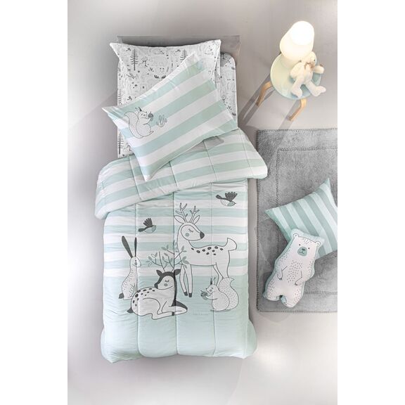 Παιδική Παπλωματοθήκη Forest Mist 165x225 guy Laroche Mint top Μicrofiber / Bottom Βαμβάκι
