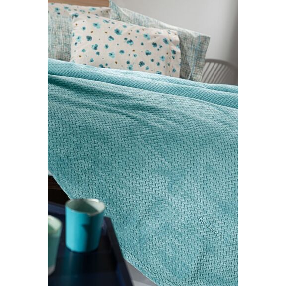 Κουβέρτα Rombus Petrol 160x220 guy Laroche Petrol 100% Velour Microfiber