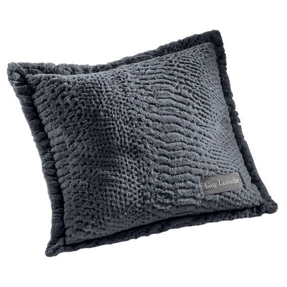 Ριχτάρι Crusty Carbon 130x170 + Διακοσμητικό Μαξιλάρι guy Laroche  100% Polyester art fur Ultrasoft