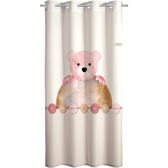 Παιδική & Βρεφική Κουρτίνα Soft-Touch Teddy Rose με Τρουκς 160x240 Saint Clair Rose 100% Πολυεστέρας