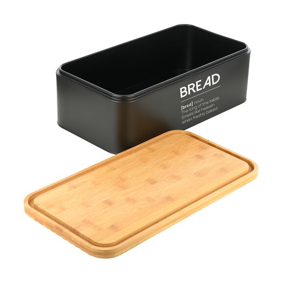 Estia Ψωμιερα Bamboo Essentials Μεταλλικη 42x23x13cm Μαυρη