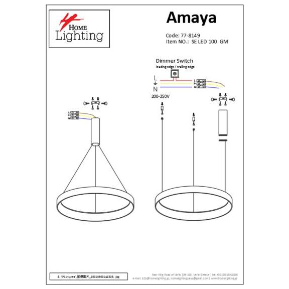 Se led 100 Amaya Pendant Gold mat δ5