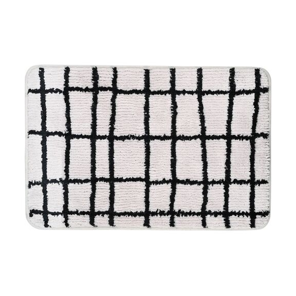 Estia Ταπετο Μπανιου Cage 40x60cm 100% Μικροϊνες Γκρι-Μαυρο