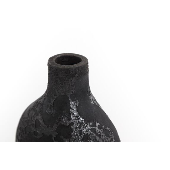 Κεραμικό Διακοσμητικό Βάζο Siso oki Black Spot Silver Medium (18x13x50) Soulworks 0630019