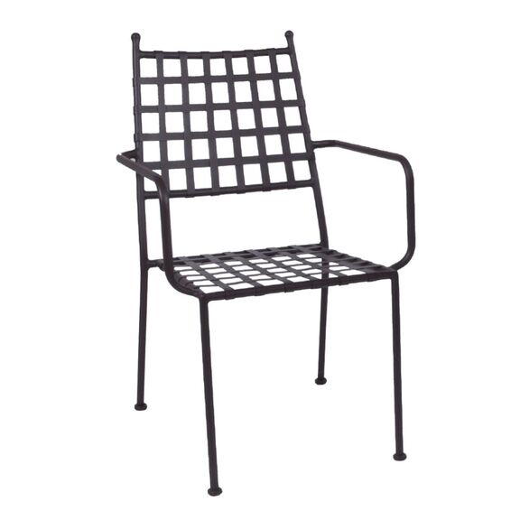 Paton Πολυθρόνα Κήπου Βεράντας, Μέταλλο Βαφή Sand Brown Mesh - Στοιβαζόμενη
