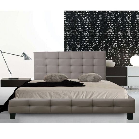 Fidel Κρεβάτι Διπλό για Στρώμα 160x200cm, pu Απόχρωση Cappuccino